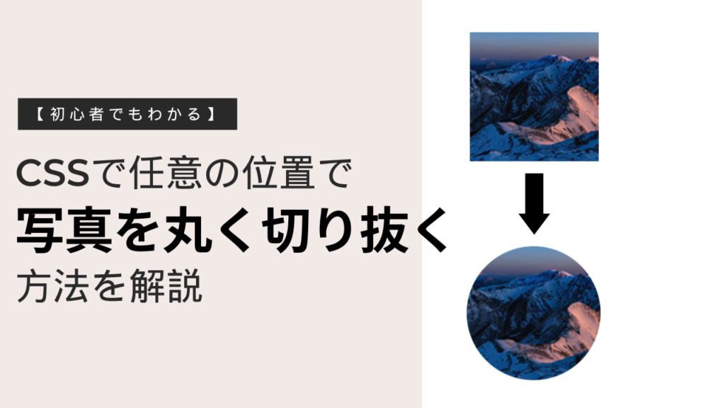 【初心者でもわかる】CSSで任意の位置で写真を丸く切り抜く方法。